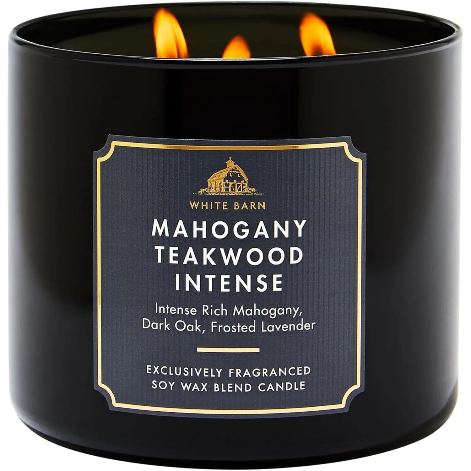 Batody Works Mahogany Teakwood Intense 3-Wick Candle - Scented Candle for At-Home Use - Long-Lasting, Room-Filling Fragrance - High Fragrance Oil Concentration - Soy Wax