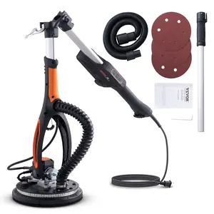 【DealsForYouDays】VEVOR Drywall Sander, 800W Brushless Motor Electric Sander, Variable Speed 1000-2300 RPM Wall Sander, Foldable Ceiling Sander with Double-Deck LED Lights, Extendable Handle, 12 Sanding Discs