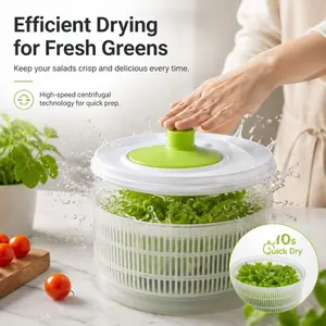3L Large Capacity Salad Spinner, easy one-hand use for fast draining and keeps veggies crisp. Makes every bite of salad fresh and delicious.