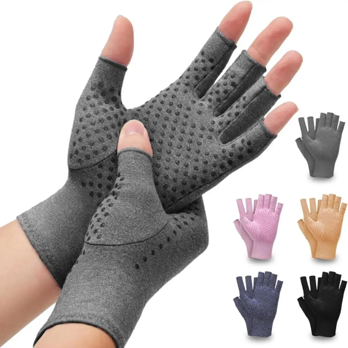 Breathable Finger Compression Gloves, Non-Slip Hand Support Gloves for Pain Relief & Daily Comfort, Daily Wear, Short Gloves