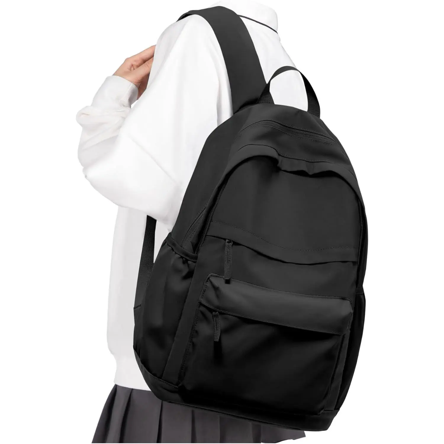 Black School Backpacks Travel Book Bag  Work Light Aesthetic College Backpack for School Girls Boys Teens Mochilas Escolares Para Ninas Casual Daypack for Women Men