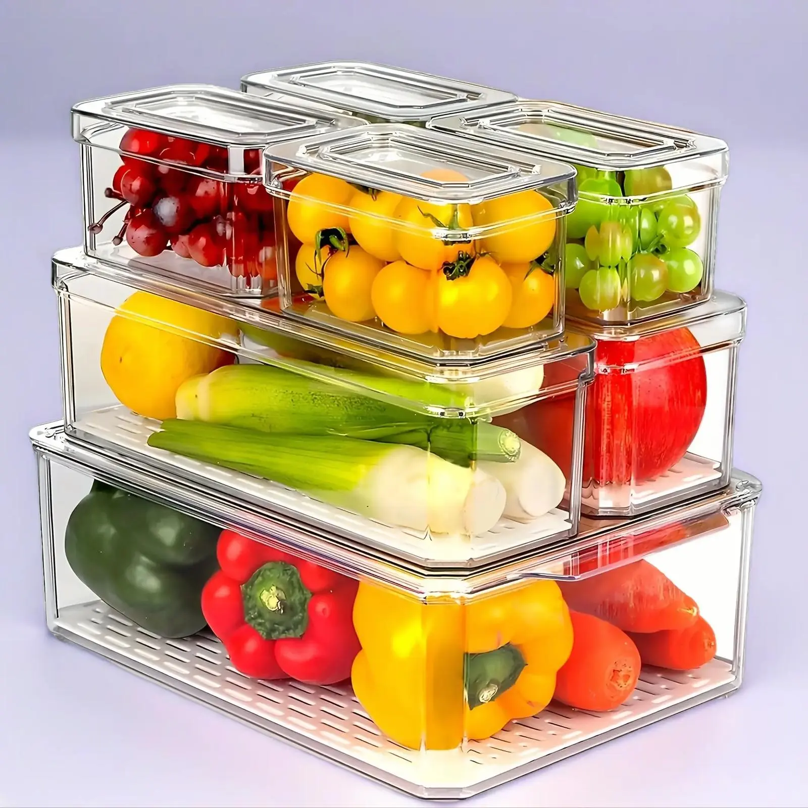 7-Piece Large Capacity Borosilicate Glass Food Storage Containers, Ideal for Home Kitchen Office Lunch Box, Freezer Safe, Rectangular Shape