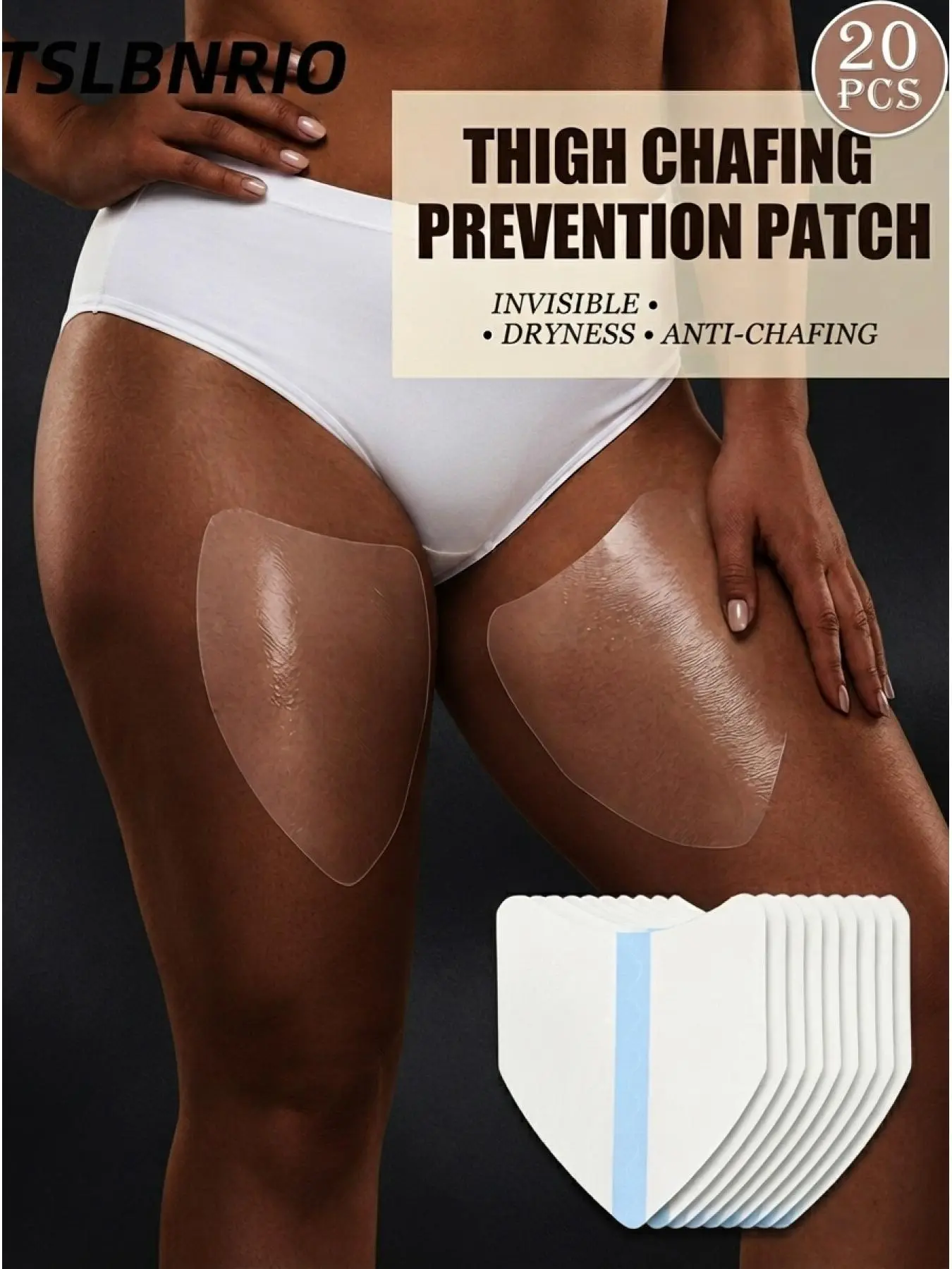 20pcs Women Invisible Anti Rub Thigh Anti Chafing Sticker, Soft Comfortable Thigh Pad Closely Fit Inner Thigh, No Bulk Hidden Under Garments, Versatile Leg Protection Patches Perfect for Outdoor Travel, City Stroll, Casual Daily Outings