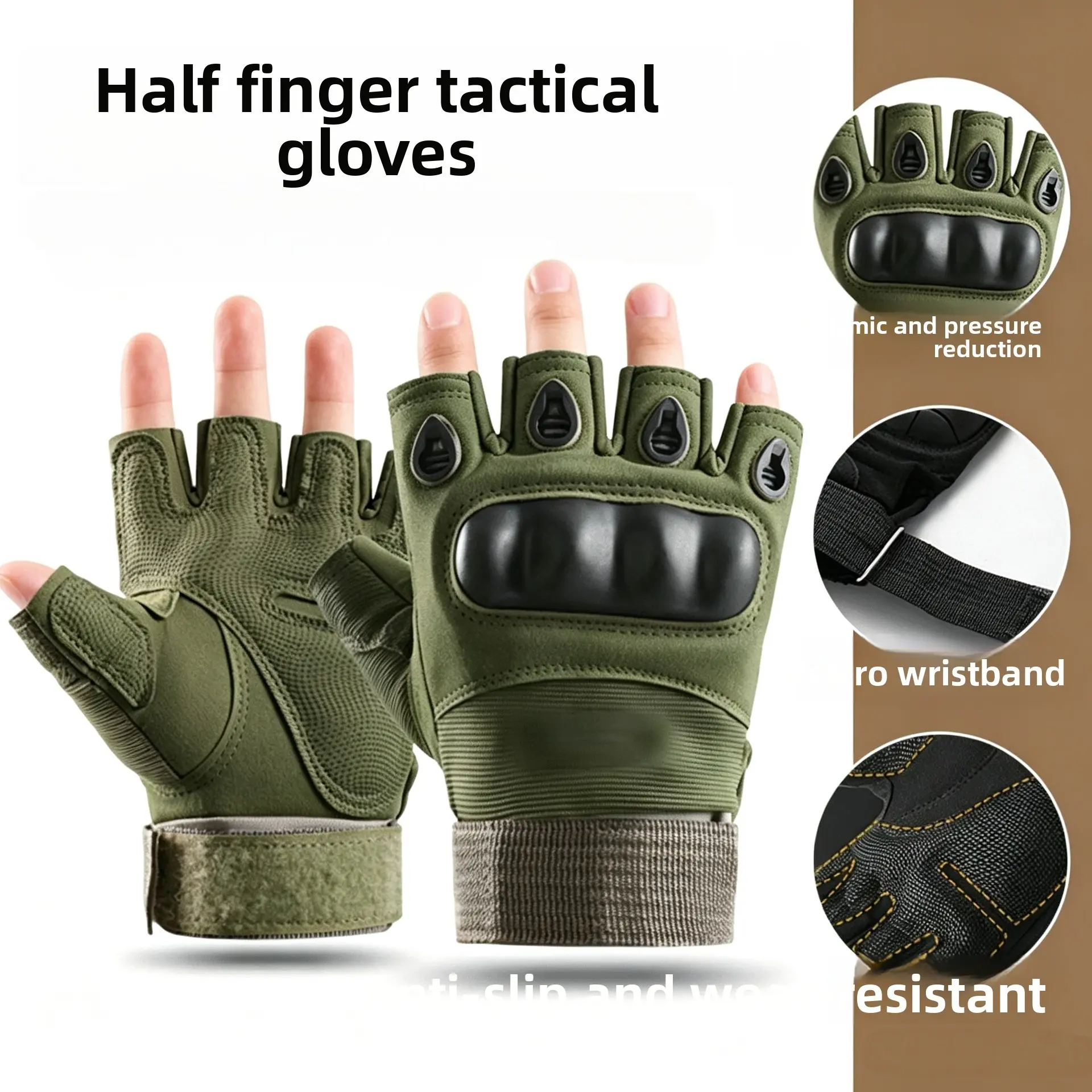 Tactical Gloves Outdoor Cycling Sports Shock Absorption Wear-resistant Non-slip Mountaineering Rock Climbing Fitness Fighting Training Protective Gloves