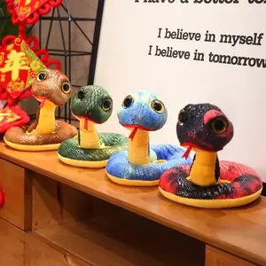Kawaii 20/26cm Plush Toy Soft Unique Mascot Toy Big Eyes Snake Stuffed Animal Dolls for Birthday CHristmas Halloween New Year