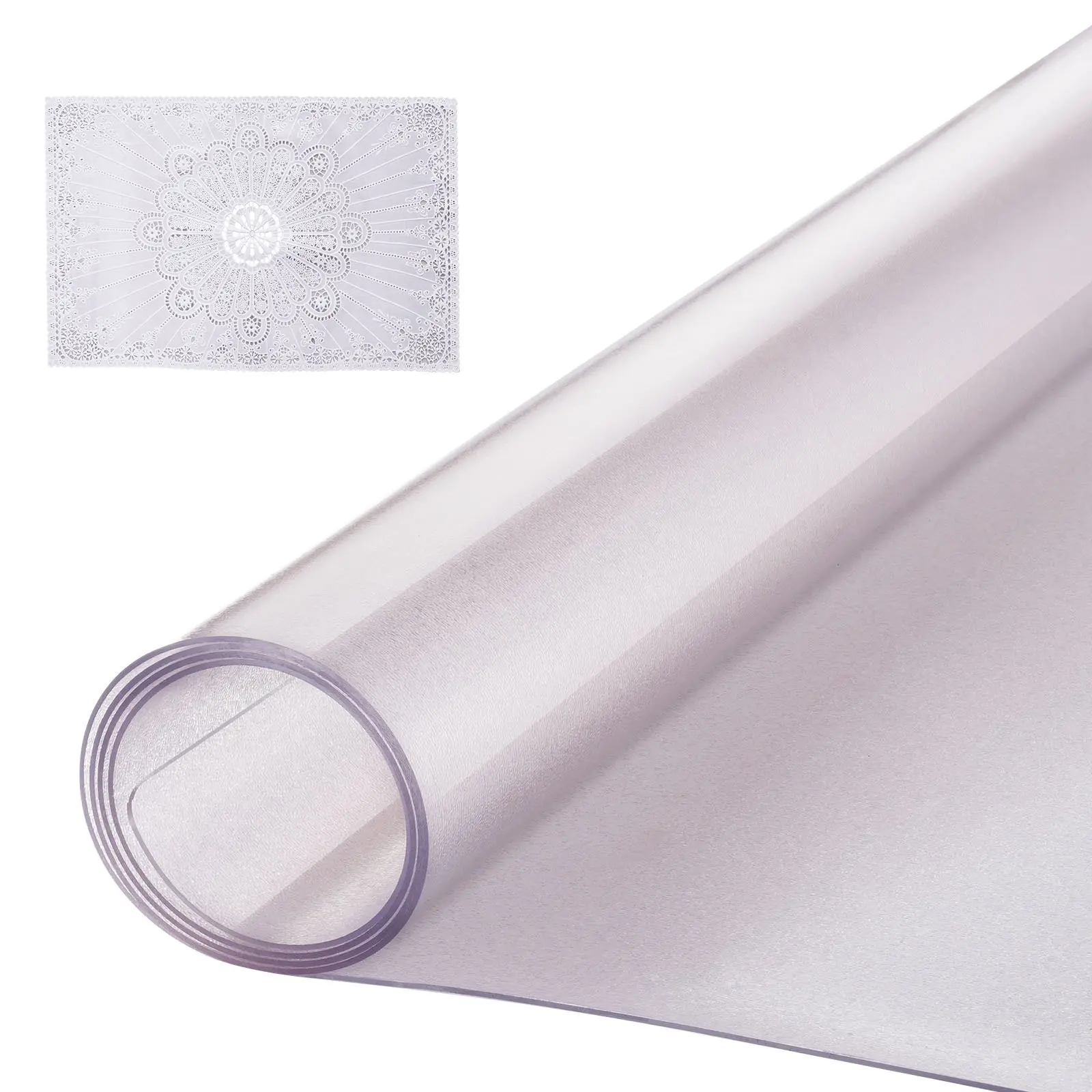 【Summerfinds】VEVOR Plastic Table Cover, 42x 60 Inch 1.5 mm Thick Frosted Table Protector, Rectangle PVC Desk Mat, Waterproof Easy Cleaning Desk Pad Tablecloth, for Office Dresser Dining Room Table Night Stand