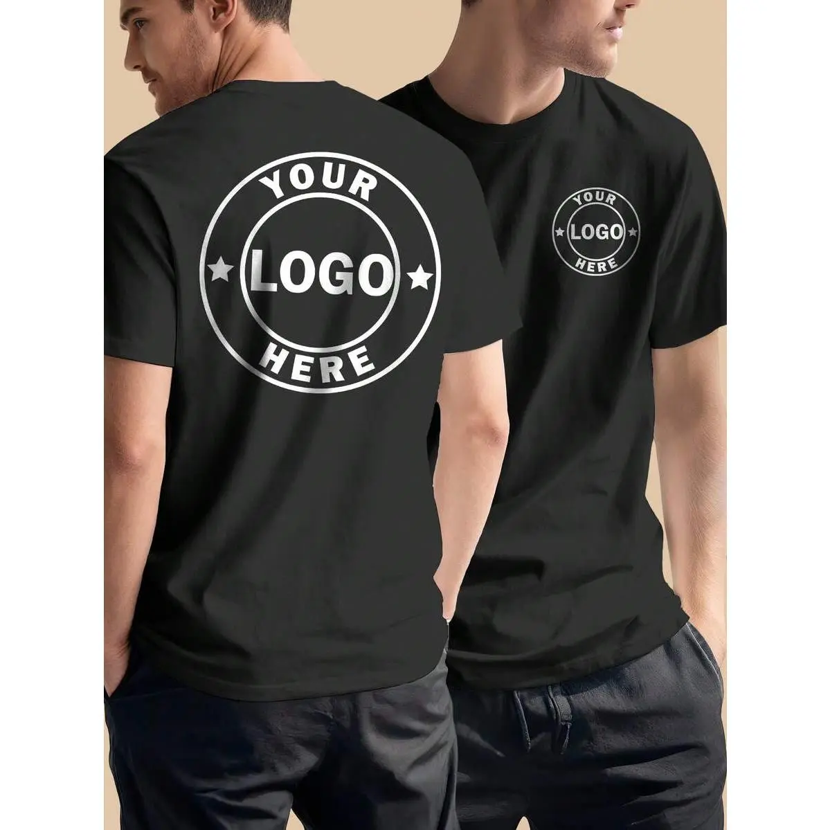 Customize Front And Back Logo Print Shirt For Company Team Group Personalized Tshirts Custom Club T Shirts For Men Women Cotton T-Shirt Tee Photo Tops
