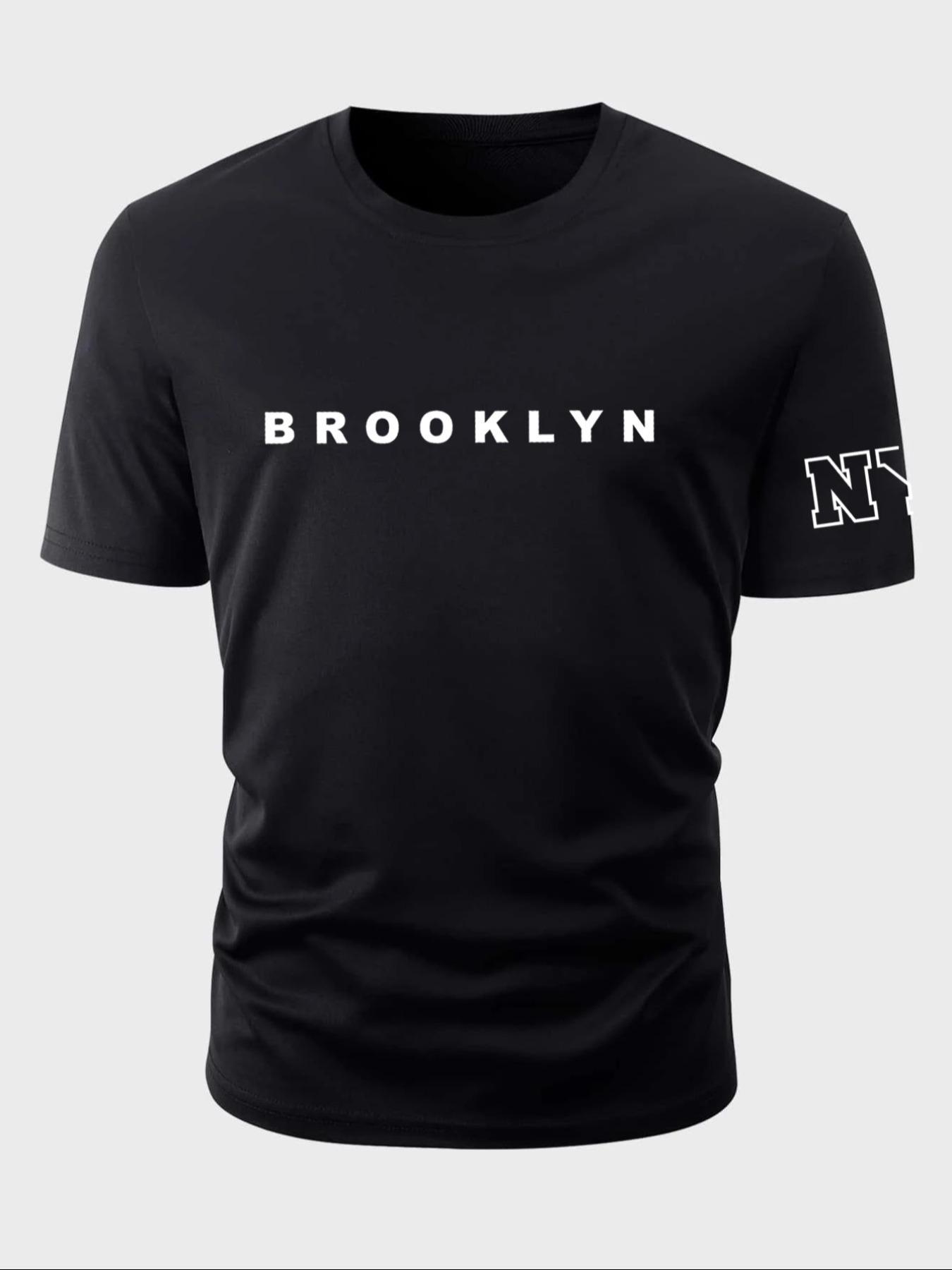 Men's Regular Fit Letter Print Round Neck Sleep Tee, Casual Soft Comfortable Short Sleeve Crew Neck Fitted T-shirt for All Seasons, Sleepwear & Loungewear for Men