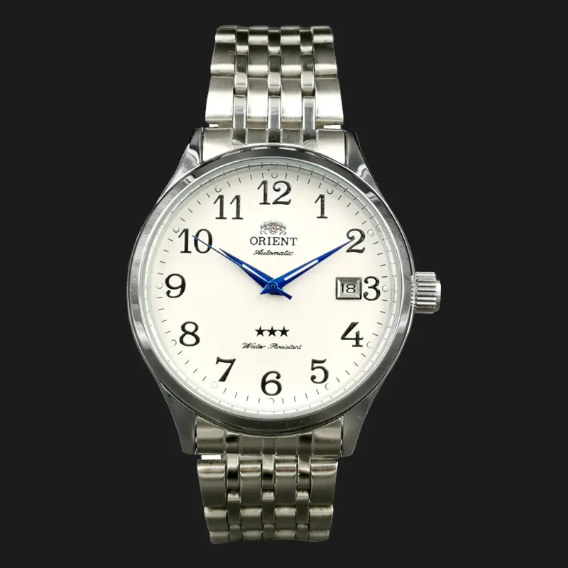Ora Jewel Men's Silver Stainless Steel Orient 3-Star Automatic Mechanical Watch - Large Clear Arabic Numeral Dial, Luminous Hands, Single Date Window, Daily Waterproof Retro Business Dress Wristwatch Gift For Father,elegant,high,classic,premiu,dr,ske,,red