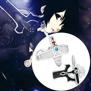 Sword Art Online Retro Vintage Cross Metal Ring Fashion Men and Women Couple Personality Creative Jewelry Rings