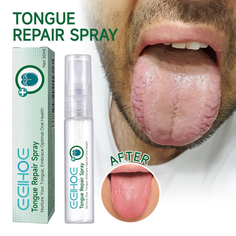 EELHOE Tongue Repair Spray, Tongue Cleaner for Fresh Breath, Repair the white tongue coating to relieve dry, cracked, swelling oral care spray