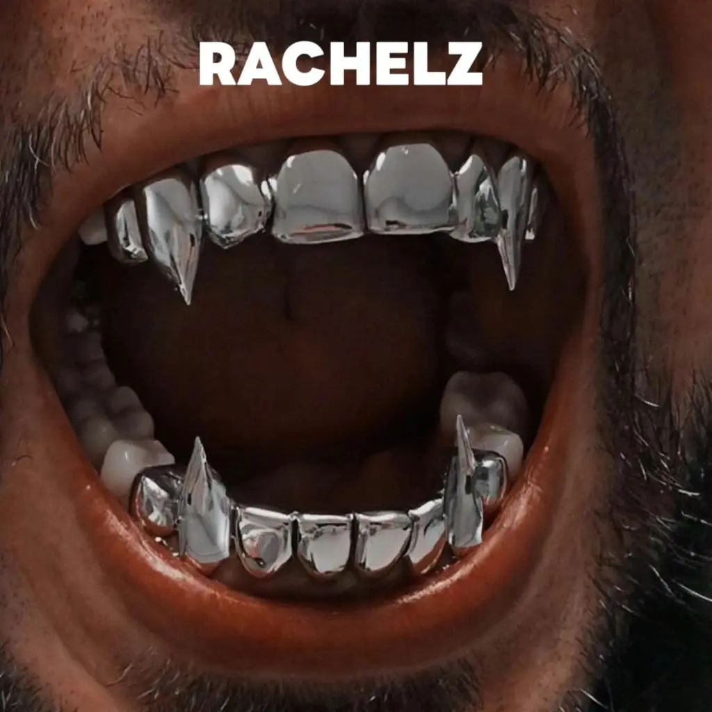 RACHELZ Vampire Fangs Glossy Teeth Grillz Hip Hop Top Bottom Mouth Tooth Caps For Women Men Jewelry Halloween Cosplay