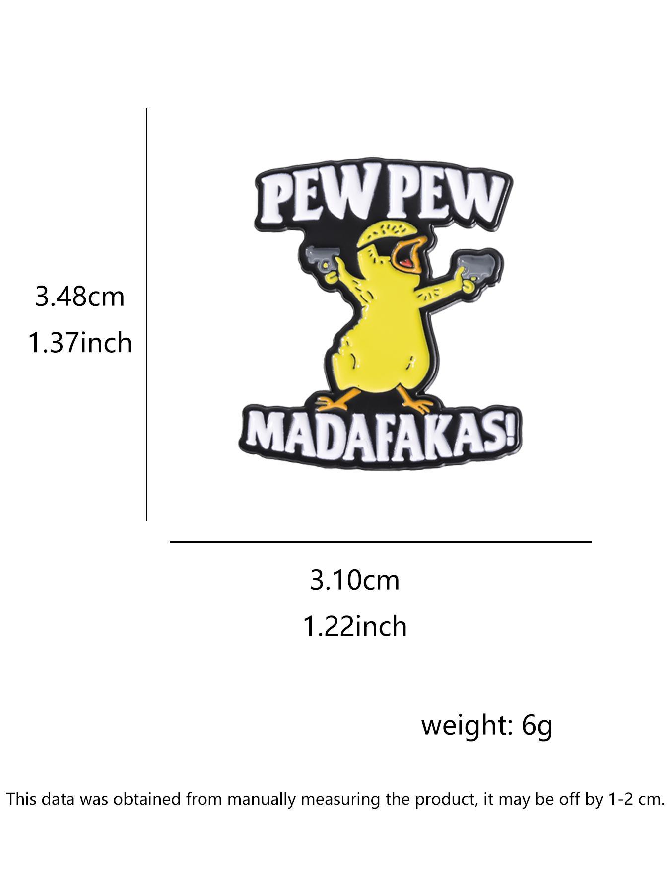 Letter & Cartoon Duck Design Brooch Clip, Fashion Alloy Clothing Accessories for Men & Women, Suitable for Daily Wear