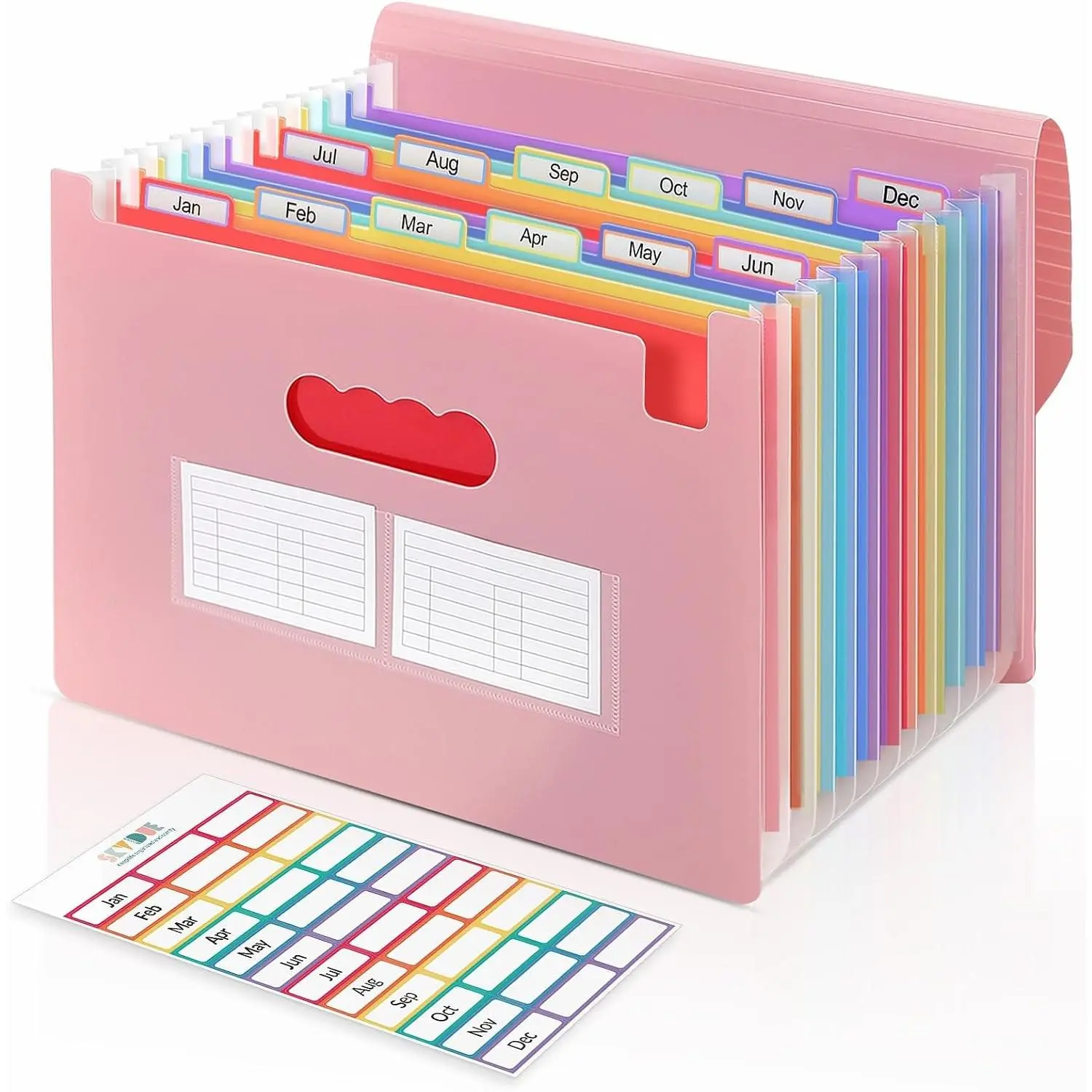 Accordion File Organizer, Expanding File Folder with 13 Pockets, Portable Document Paper Bill Receipt Organizer,  School Office Supplies, Letter A4 Size