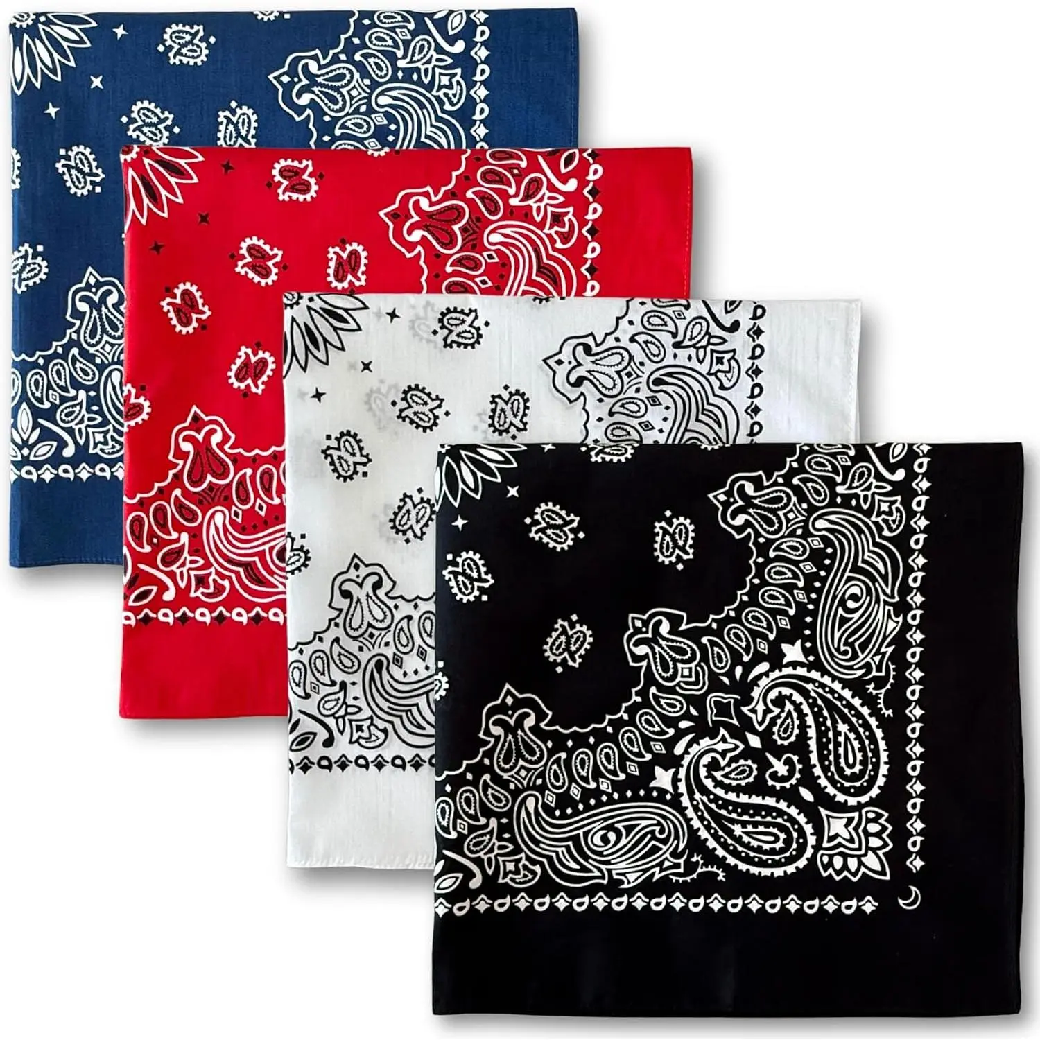 Premium Soft Cotton Pet Bandanas Pack - 22x22 in Paisley Design, Handkerchief for Dogs/Cats (Hiking, Casual, Birthday, Workwear), Ideal for Bandana Hairstyle, Classic