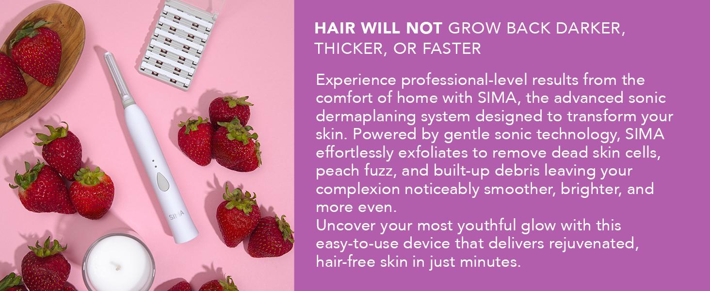 Patented Dermaplane Razor for Women Face – Painless 2-in-1 Facial Exfoliation & Peach Fuzz Hair Removal – Anti-Aging – 3 Speeds – Rechargeable – 19 Weeks Treatment