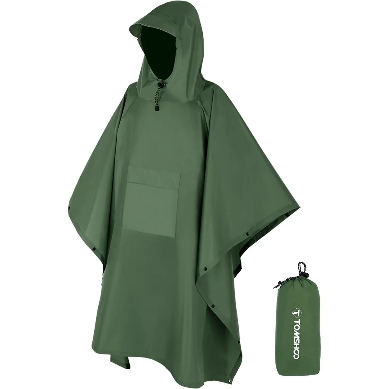 sportsTOMSHOO Multifunctional Raincoat with Hood Waterproof for Adults |   Lightweight Poncho, Hiking Cycling Rain Cover, Rain Coat Outdoor Camping Tent Mat for Men Women