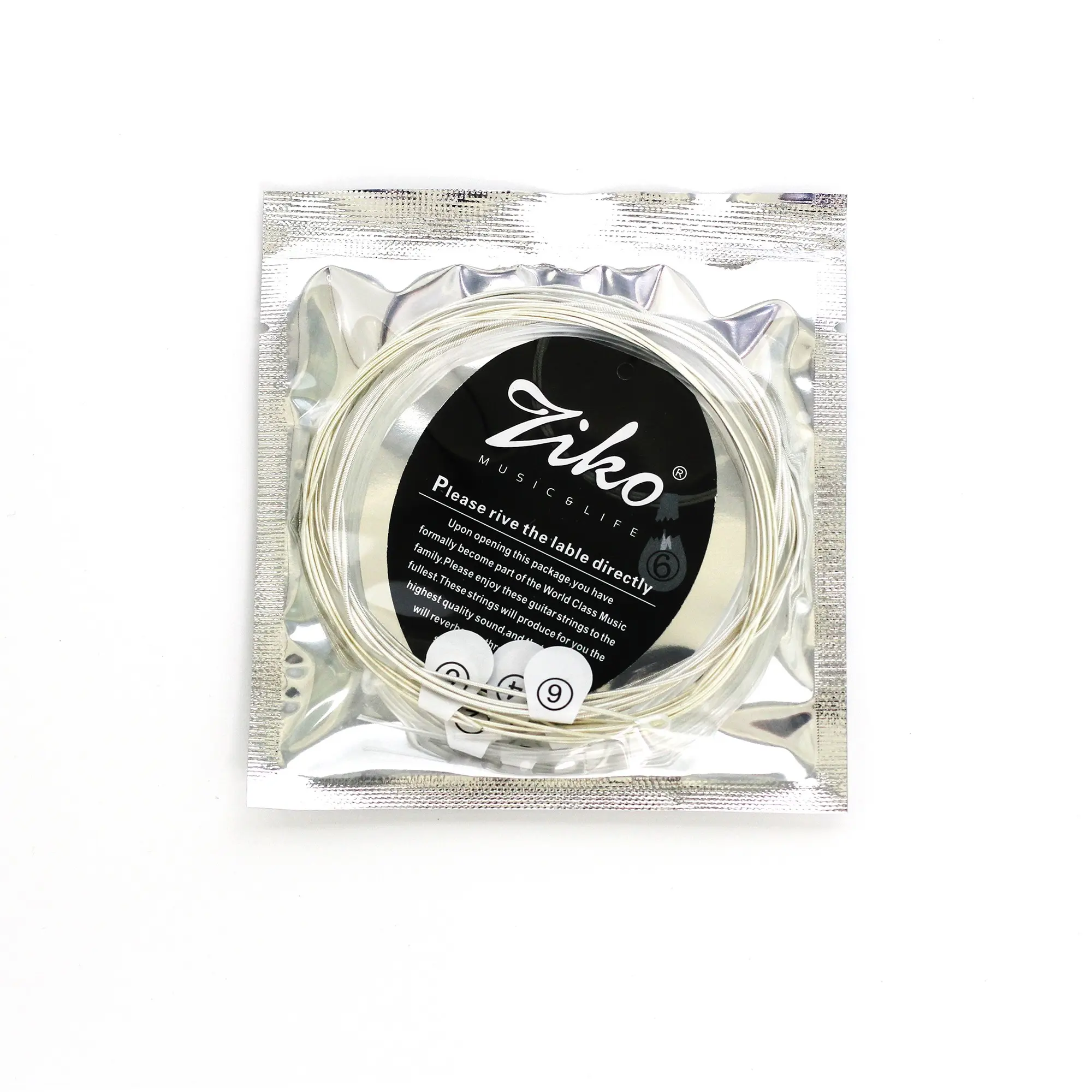 Ziko Dpa-70 Classical Guitar Strings, Transparent Nylon + Silver Color Coating, One Size, High-Quality Guitar Accessories