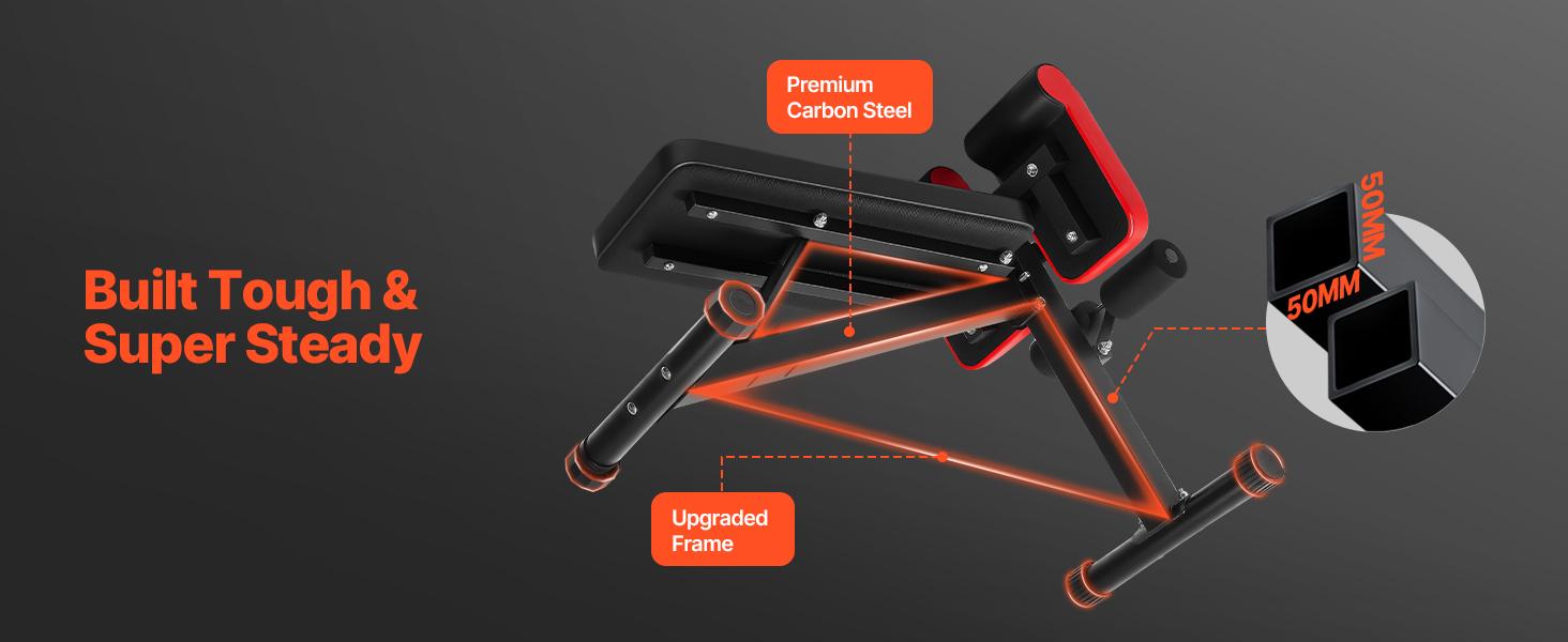 VEVOR Multi-Functional Weight Bench for Full Body Workout, Roman Chair Hyperextension Bench, 330 lbs Adjustable & Foldable Equipment for Back Arm Core Ab Workout, Sit Up Exercise Machine for Home Gym