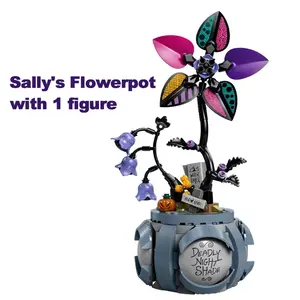 346 PCS Sally's Flowerpot Building Blocks, Flower Bouquet Assembly, Eternal Flower Models, DIY Plant Home Desktop Decorations, Halloween Witch Magic Flower Toys, Boy and Girl Adult Gifts