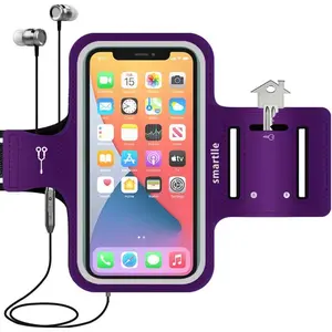Arm Phone Holder for Running, Armband Cellphone for iPhone 15 14 13 12 11 Pro Max/XR/8 7 6s Plus, Galaxy A/S/Note Up to 6.9’’, for Exercise Gym Fitness Sports Gear-Purple,summervibes
