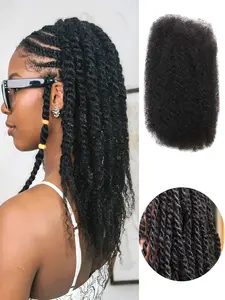 Afro Kinky Curly Human Hair Bulk for Braiding, 30g/PC Dreadlock Extensions, Natural Look, Easy to Style, Perfect for DIY Hairstyles