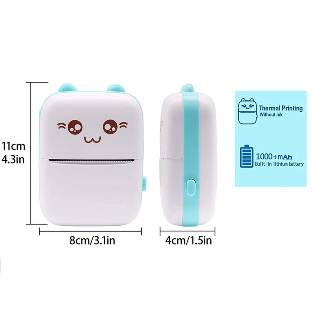 Portable Mini Thermal Printer, 1 Piece Rechargeable Wireless Photo Printer with 1 Roll Paper, Instant Photo Printer, Pocket Inkless Thermal Printer for Home Office School, Office Stationery & Supplies