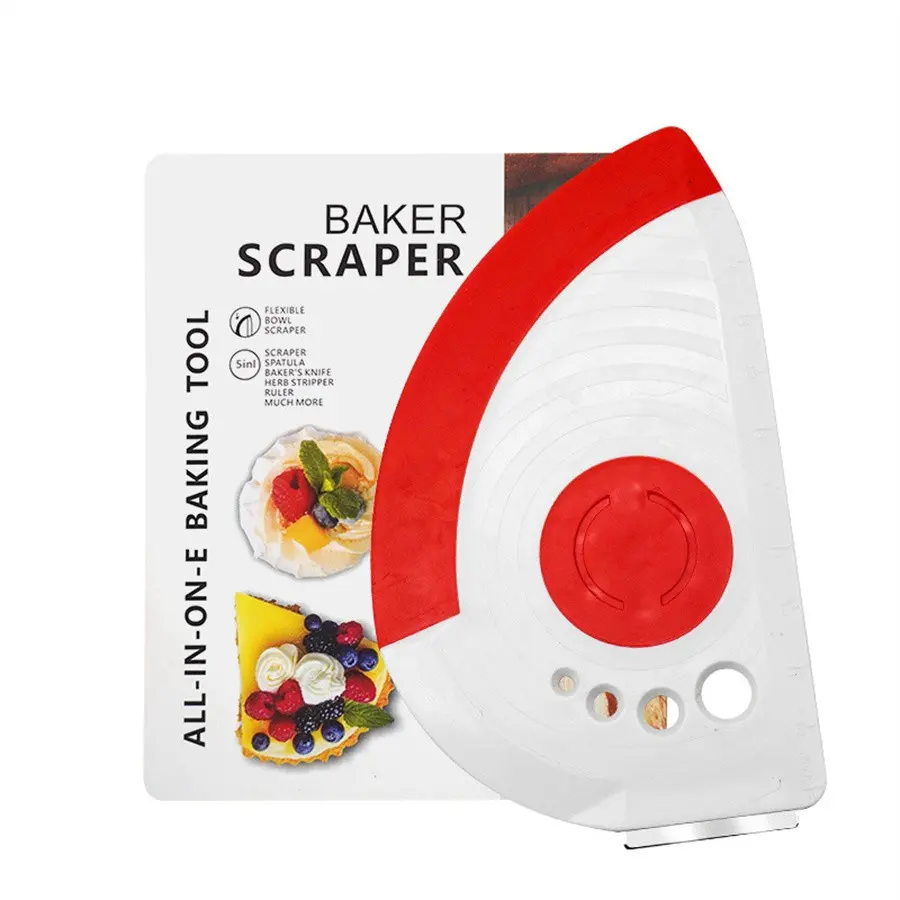 Five-In-One Portable Multi-Function Scraper, Baking Dough Cutter, Kitchen Tool, Plastic Material, Simple Design, Home Use