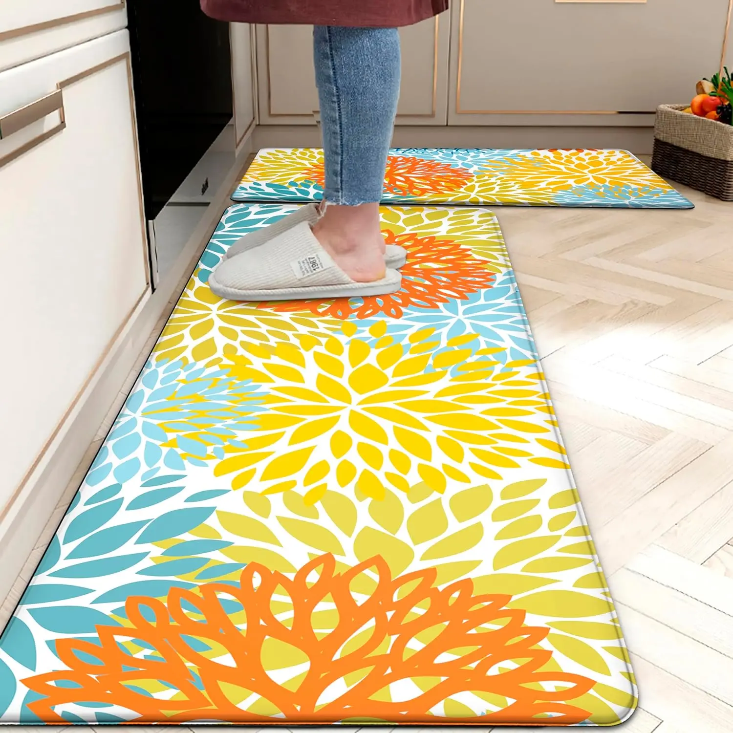 Mats Set of 2 Cushioned Anti Fatigue Rugs Waterproof Non Slip Runner Memory Foam Mat Standing Mat for Sink,Office,Laundry