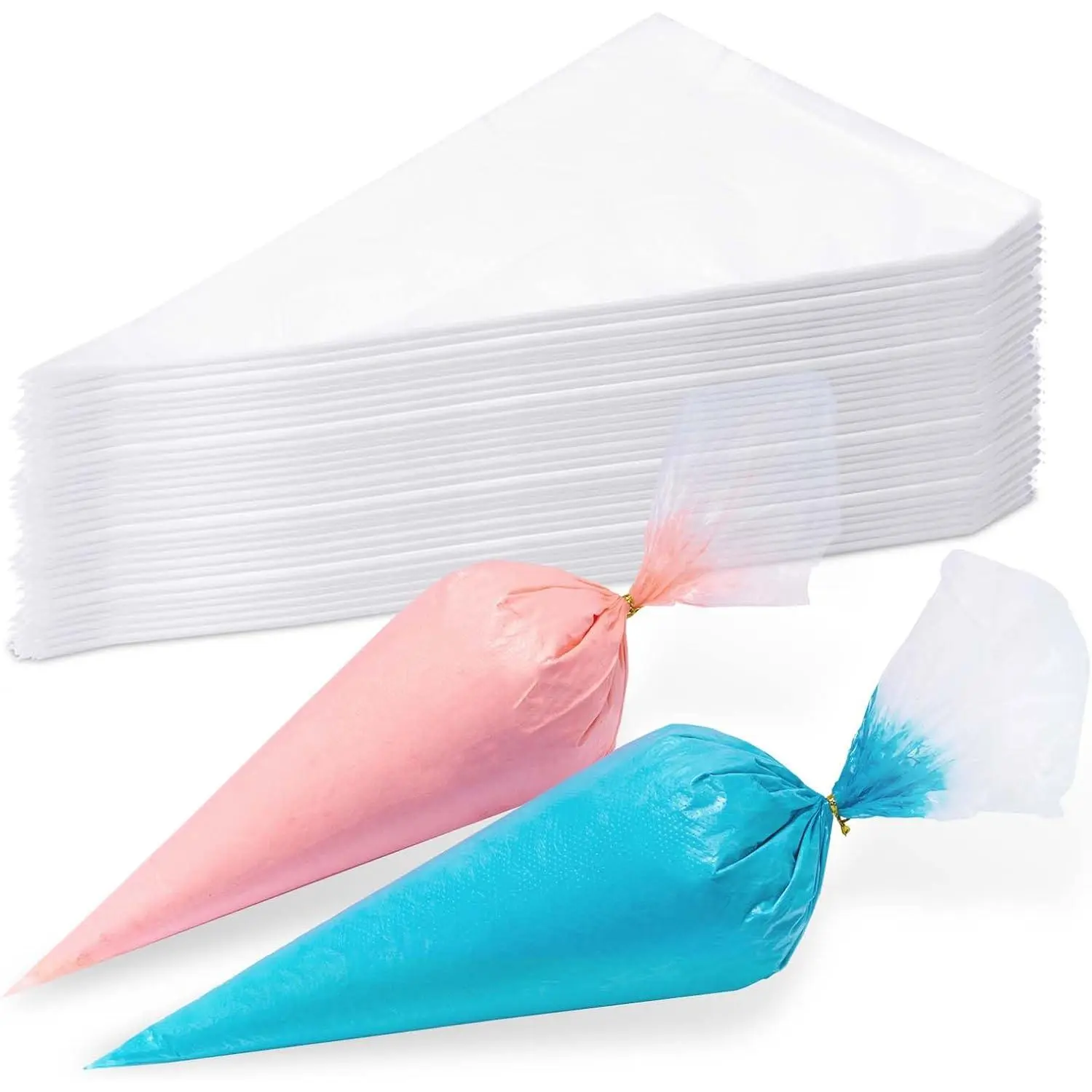 200 count 12 Inch Tipless Piping Bags, Disposable Thick Plastic Pastry Bags for Frosting, Anti-Burst Icing Bag for Decorating Cakes, Cupcakes, Cookies & Baking