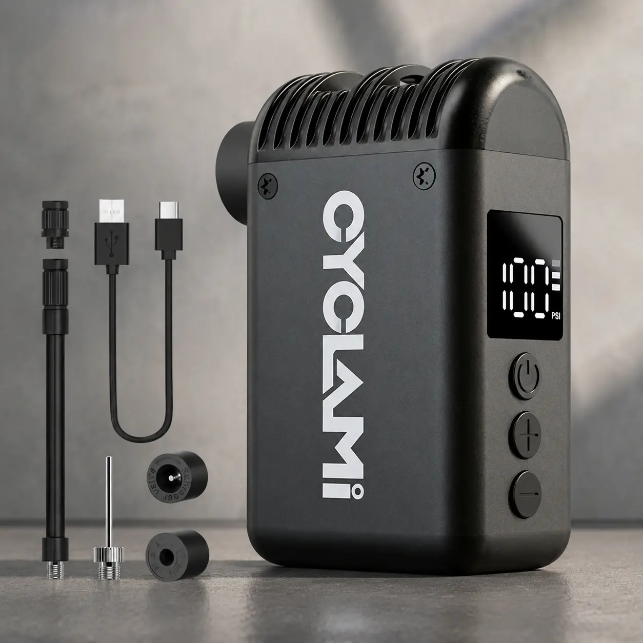 150PSI High-Speed Portable Air Compressor, Automatic Tire Inflation Stop with USB Rechargeable. Mini Cordless Pump for Car, Bike, Motorcycle Tires, Sports Balls, Inflatable Boats, Camping & Travel Emergency Tool.