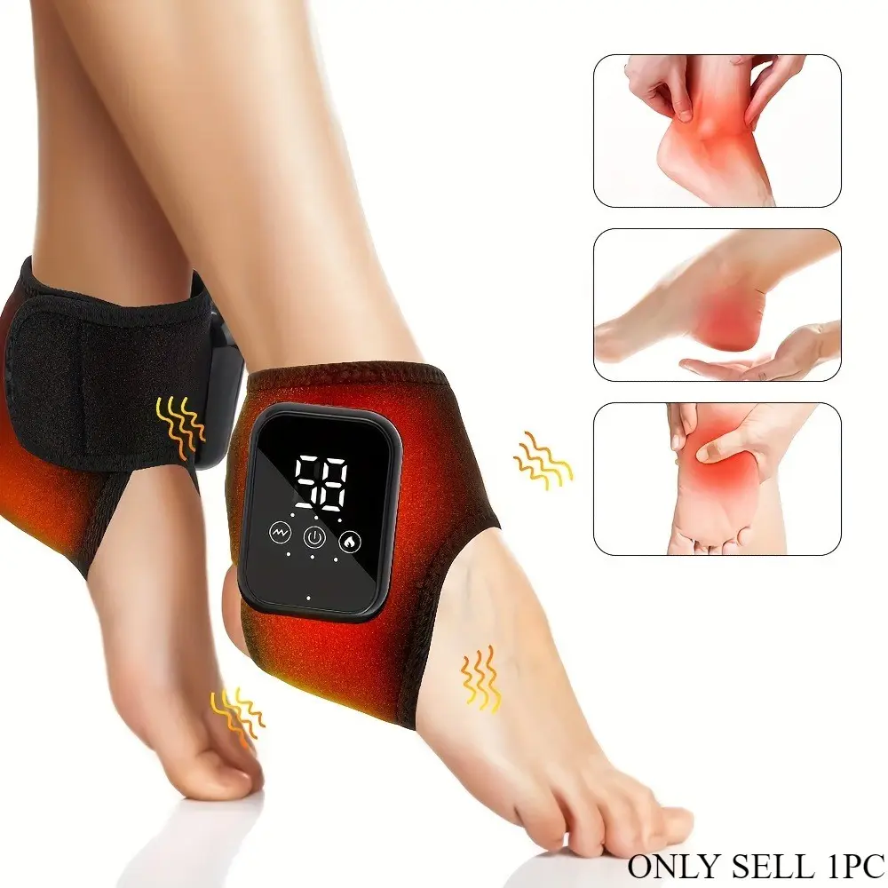 USB Rechargeable Portable Ankle Massager, Three-Tier Temperature Control, LCD Display, Ideal Gift for Friends and Family, Foot Massagers