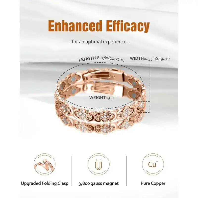 Men's Fashion Copper Bracelet, Super Strong Magnet, Zinc Alloy Magnetic Bracelet, Durable Valentine's Day Jewelry Gift for Men