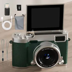 Flip Screen CCD Camera, Student Pocket Camera, Teenage Portable Camera, Entry-Level Digital Camera with Memory Card, Back-To-School Season