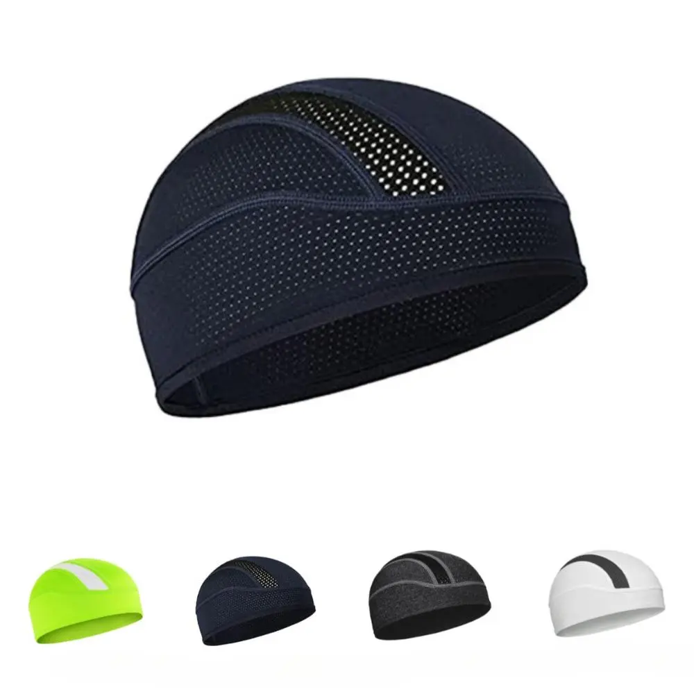 Elastic Skullcap Sports & Outdoor Hats, 2-Pack Cooling Ice Silk Compression Beanie for Under Helmets, Gym & Hiking / Light Outdoor, Spandex, One Size Fits All