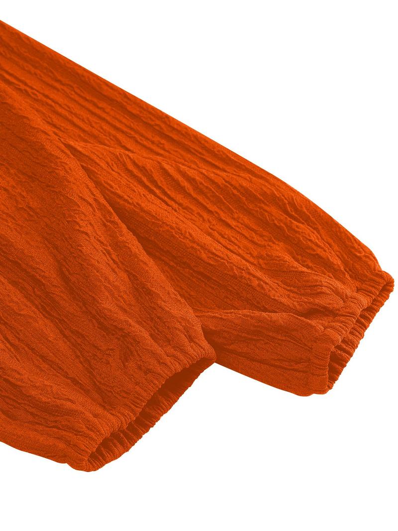 Aliling Fahsion Jumpsuit For Women Autumn Sexy Elegant Women's Jumpsuits, Deep V Neck High Waist Twist Design Long Pants, Puff Sleeve Wide Leg Pants Jumpsuit ,All Seasons Causal Wear