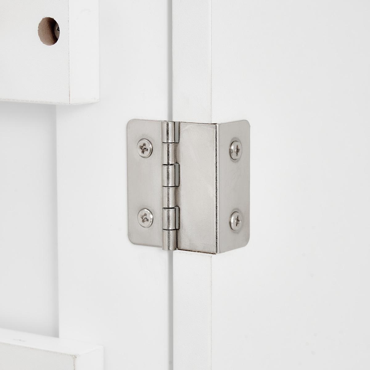 Folding Sewing Table with Lockable Wheels Storage Shelves Trays Door White