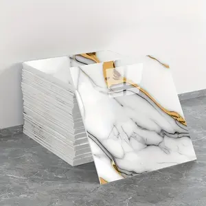20pcs Waterproof Marble Tile Wall Panels, 11.8"x11.8" Self Adhesive PVC Backsplash Tiles, PVC Wall Panels for Bathroom, Kitchen, Living Room Shower, Marble Backsplash Decorative Wallpaper