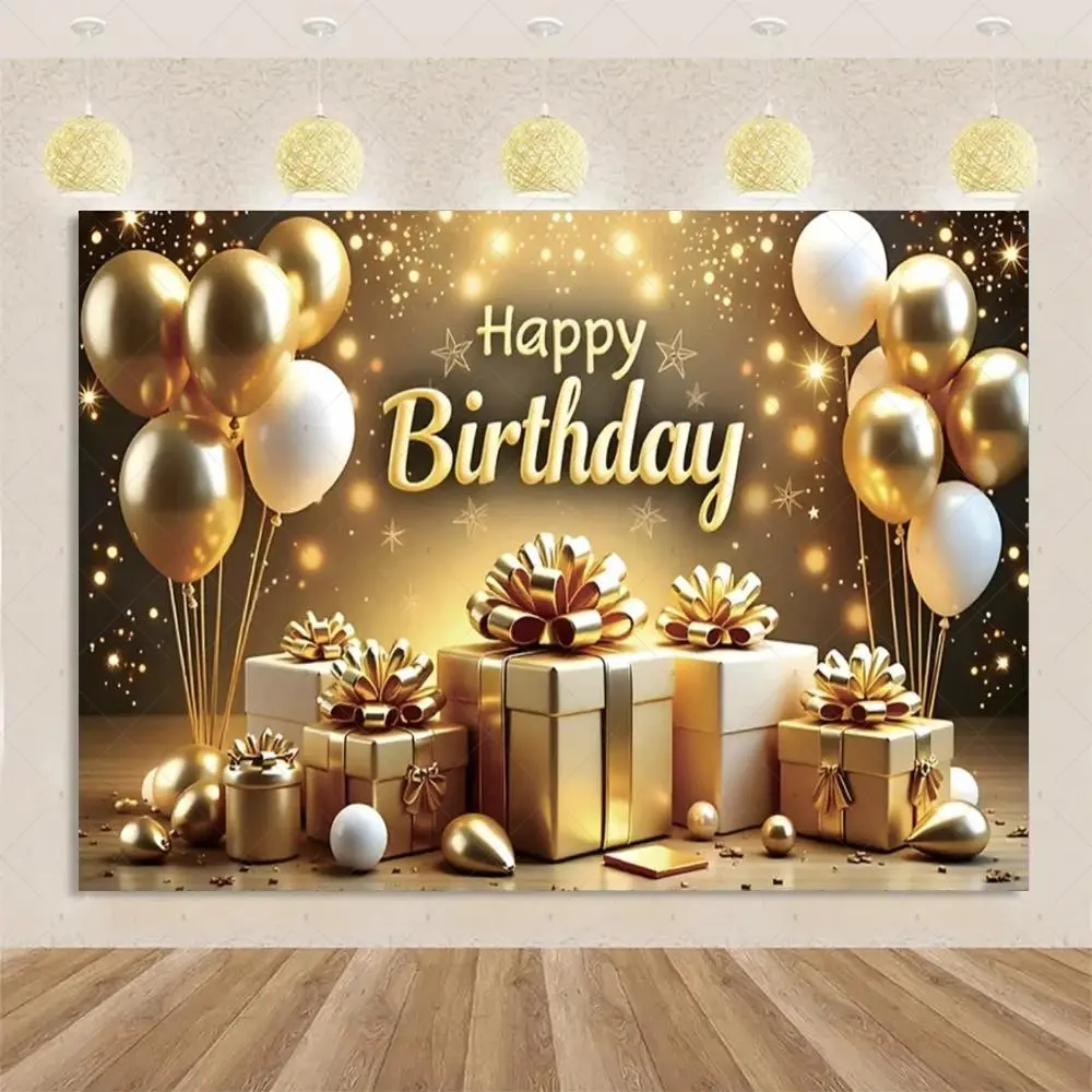 Luxury Golden Polyester Tapestry - Formal Room Decoration, Birthday Party Balloon Backdrop Banner, Elegant Photography Background, Photo Booth Wall Decor, Independence Day Gift, Indoor Outdoor Supply