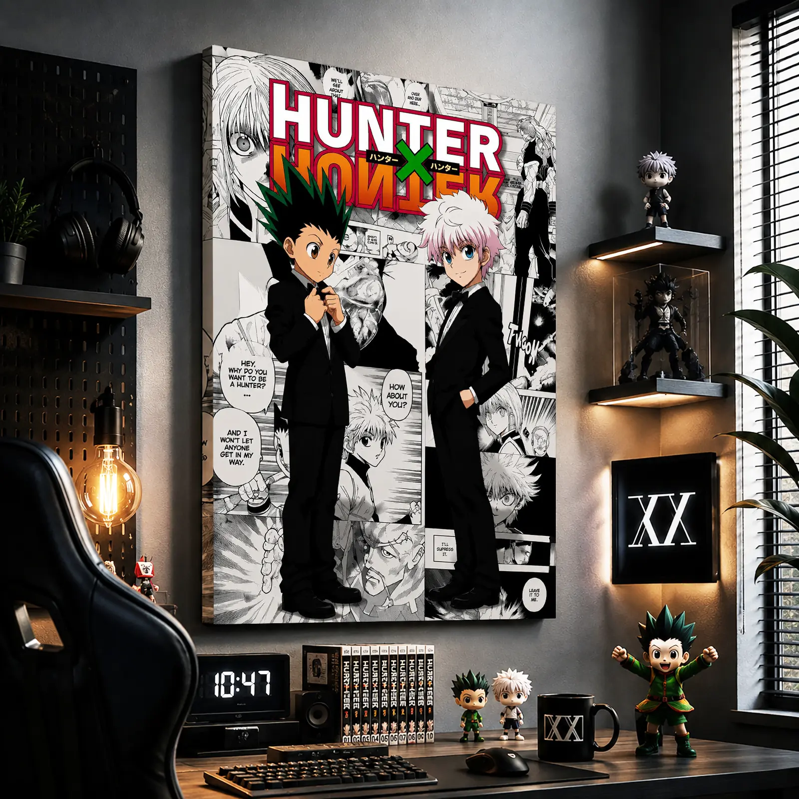 Hunter * Hunter Gon & Killua Canvas Prints, Classic HxH Manga Cover Wall Art, Anime Canvas Poster, Unframed Bedroom Gaming Room Decor, Ideal Collectible Gift For Hunter x Hunter Fans