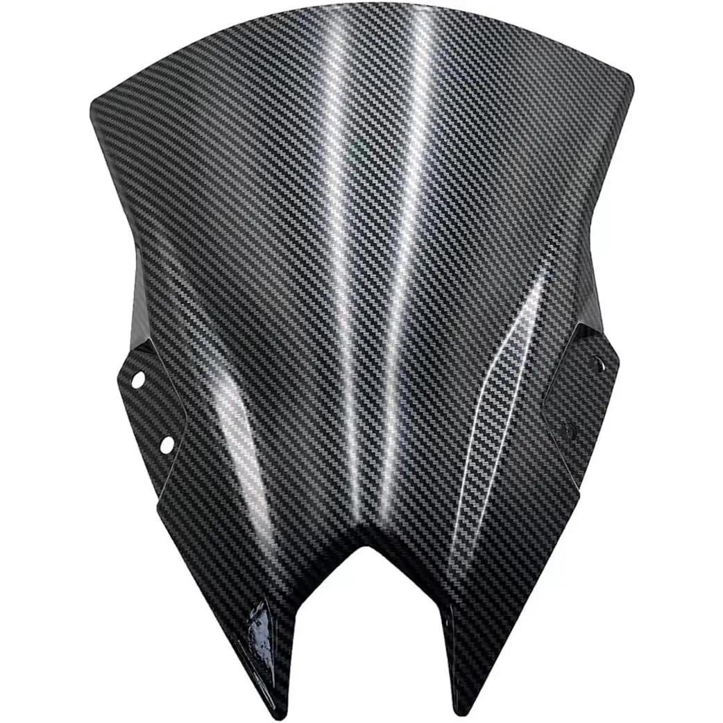 15-in Carbon Fiber Texture Motorcycle Windshield Deflector, Airflow-Boosting Baffle Flyscreen Visor for Kawasaki 500/500SE 2024-2025 (18.4-in Option Available) Motorcycle Frames & Fittings Accessory
