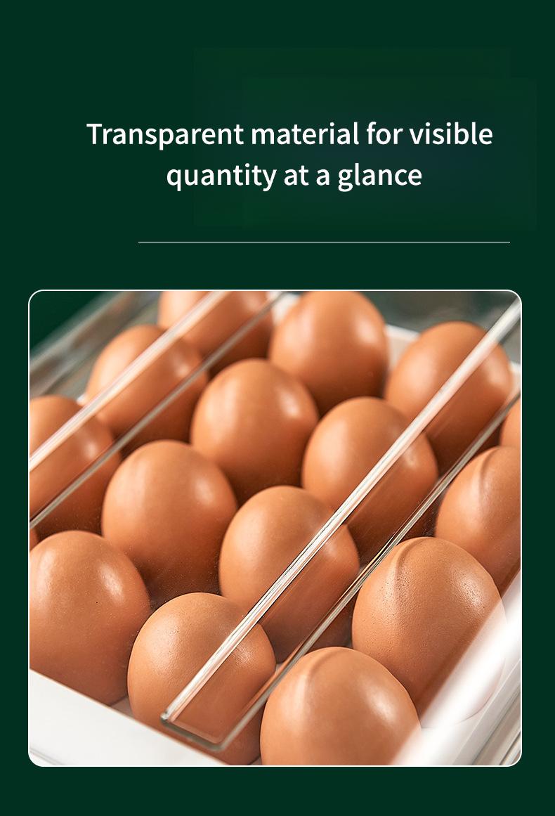 Drawer-Type Transparent Double-Layer Egg Box, 32-Grid Large Capacity Refrigerator Fresh-Keeping Box, Food-Grade Portable Picnic Egg Storage Box, Anti-Collision Easy-Access Kitchen Organizer