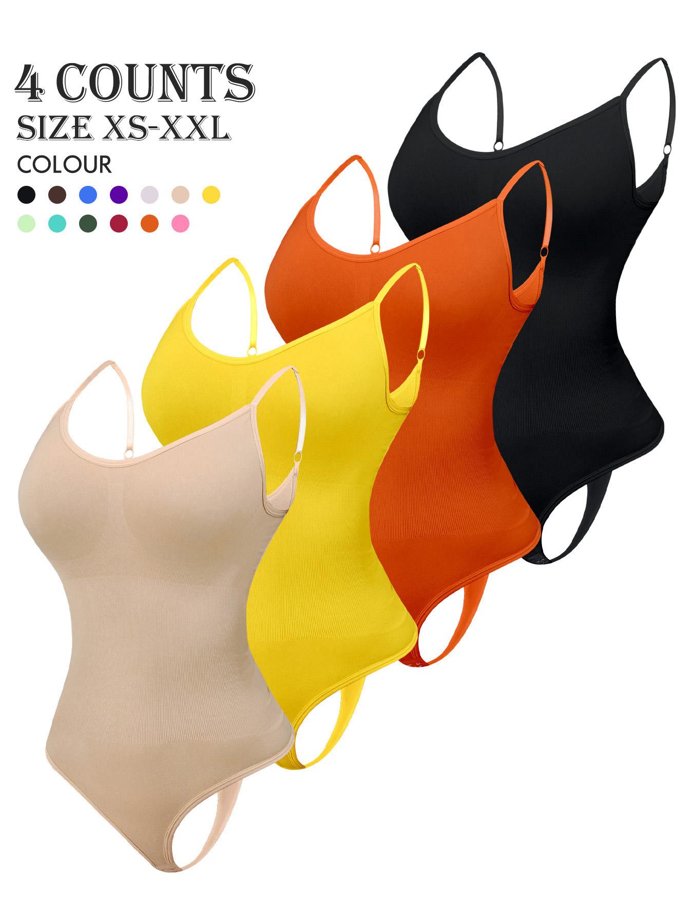 Women's Solid Color Shapewear Bodysuit, High Stretch Tummy Control Shaper, Ladies Clothing for Daily Wear, Seamless Shapewear