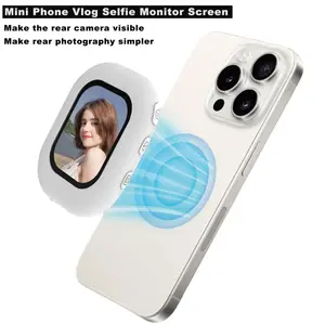 Mobile phone rear viewfinder display, self-portrait device, self-portrait monitor screen, magnetic phone camera monitor with 2.01-inch high-definition display, mirror display, real-time screen sharing, camera synchronization, 180° rotation for perfect sel