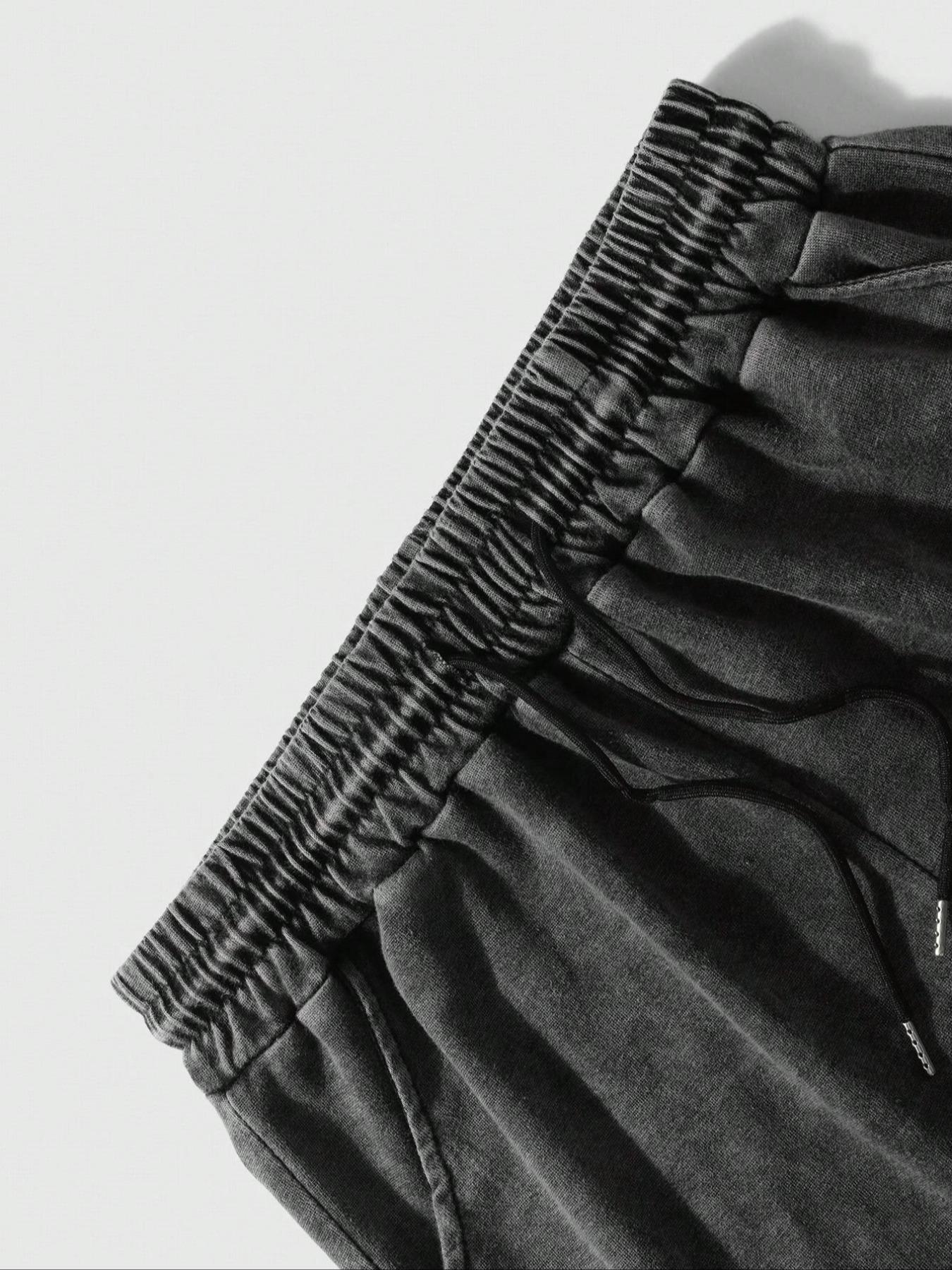 Men's Cross Print Wash Shorts, Loose Casual Fashion Graphic Shorts for Summer, Men's Bottoms for Daily Wear