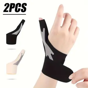 2pcs Adjustable Thumb Cuff Wrist Support, Strong Compression Bandage, Unisex, Ideal for Lifting and Office Use, Dual Protection
