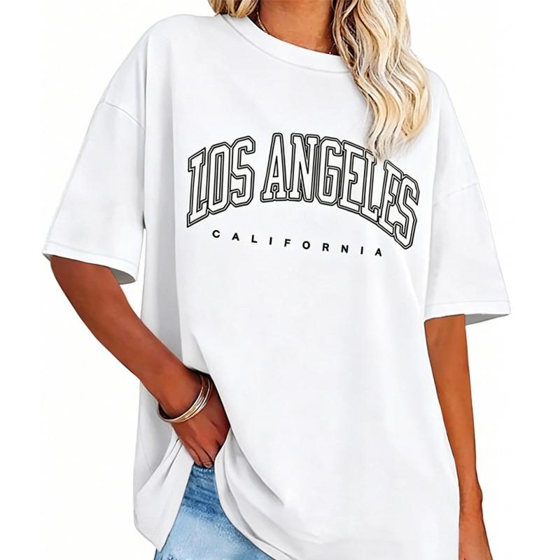 Womens Crewneck Short Sleeve T-Shirt Tops ,Printed T-shirt Solid Basic Tee,Oversized T-Shirts,Pure Cotton