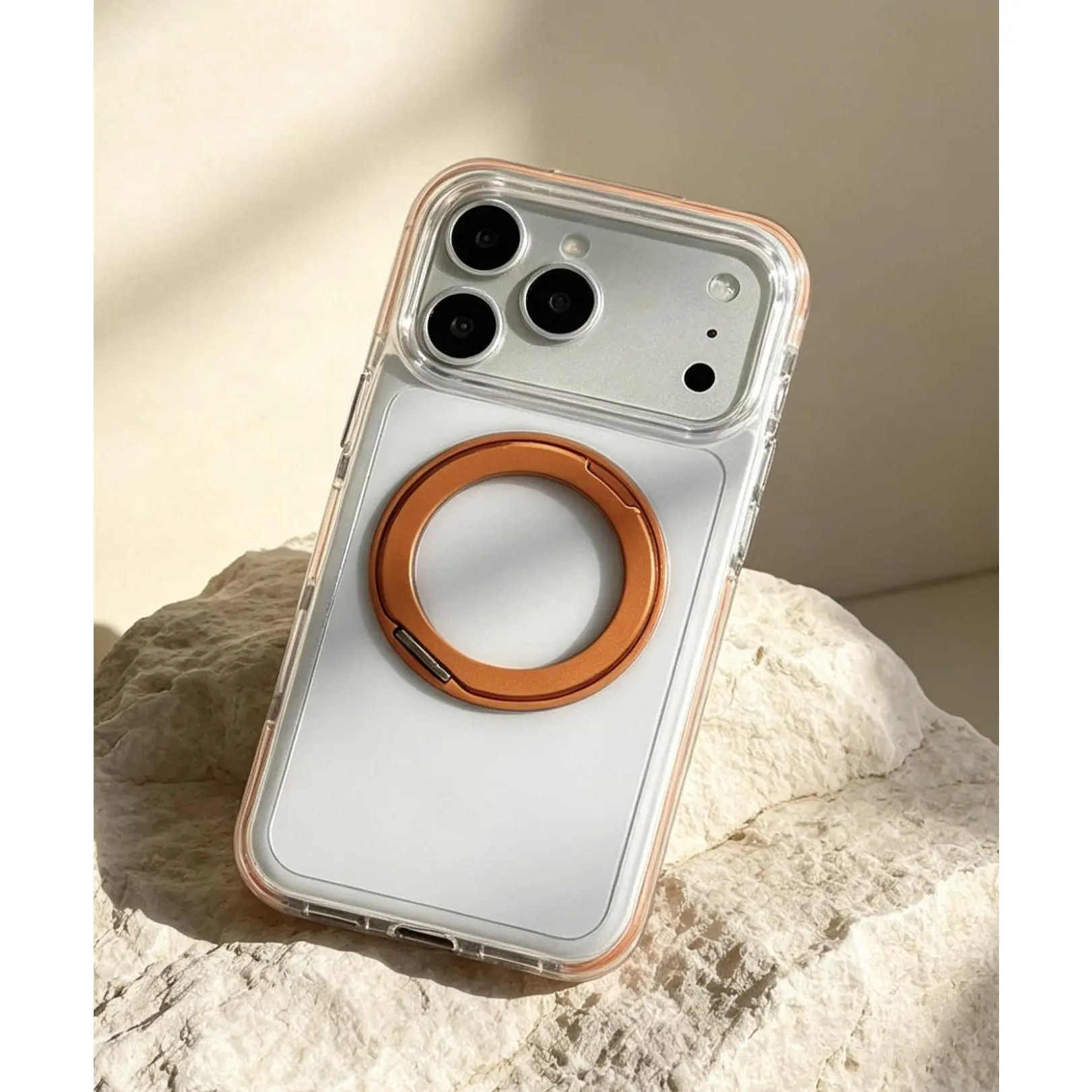 Clear MagSafe Compatible Phone Case with 360° Rotatable Ring Stand, Shockproof Transparent Case for iPhone 17 16 15 14 13 12 Pro Max Plus Air, Anti-Yellow Slim Protective Cover, MagSafe Clear Case for iPhone, Kickstand iPhone Case