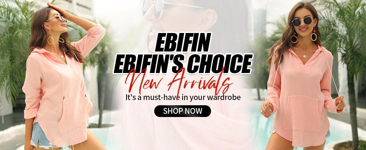 Imily Bela Women's Beach Cover Up hoodies sweatshirt Long Sleeve V Neck Pocketed Hooded Shirt Top SpringStatements