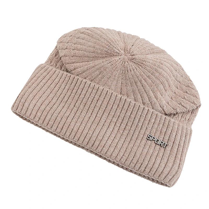 New Unisex Winter Hat Plush Fur Lined Warm Chic Cap Stylish Soft Beanie Hats For Men Women Thicken Ski Sports Knitted Hat